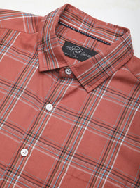VASTRADO Men Classic Slim Fit Opaque Checked Casual Shirt