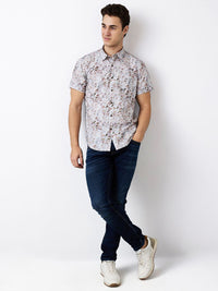 SPYKAR Men Slim Fit Spread Collar Floral Printed Cotton Casual Shirt