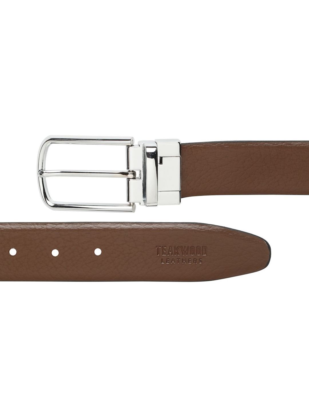 Teakwood Leathers Men Textured Leather Reversible Belt