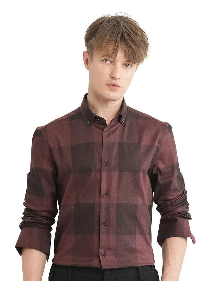 RARE RABBIT Men Comfort Opaque Checked Casual Shirt