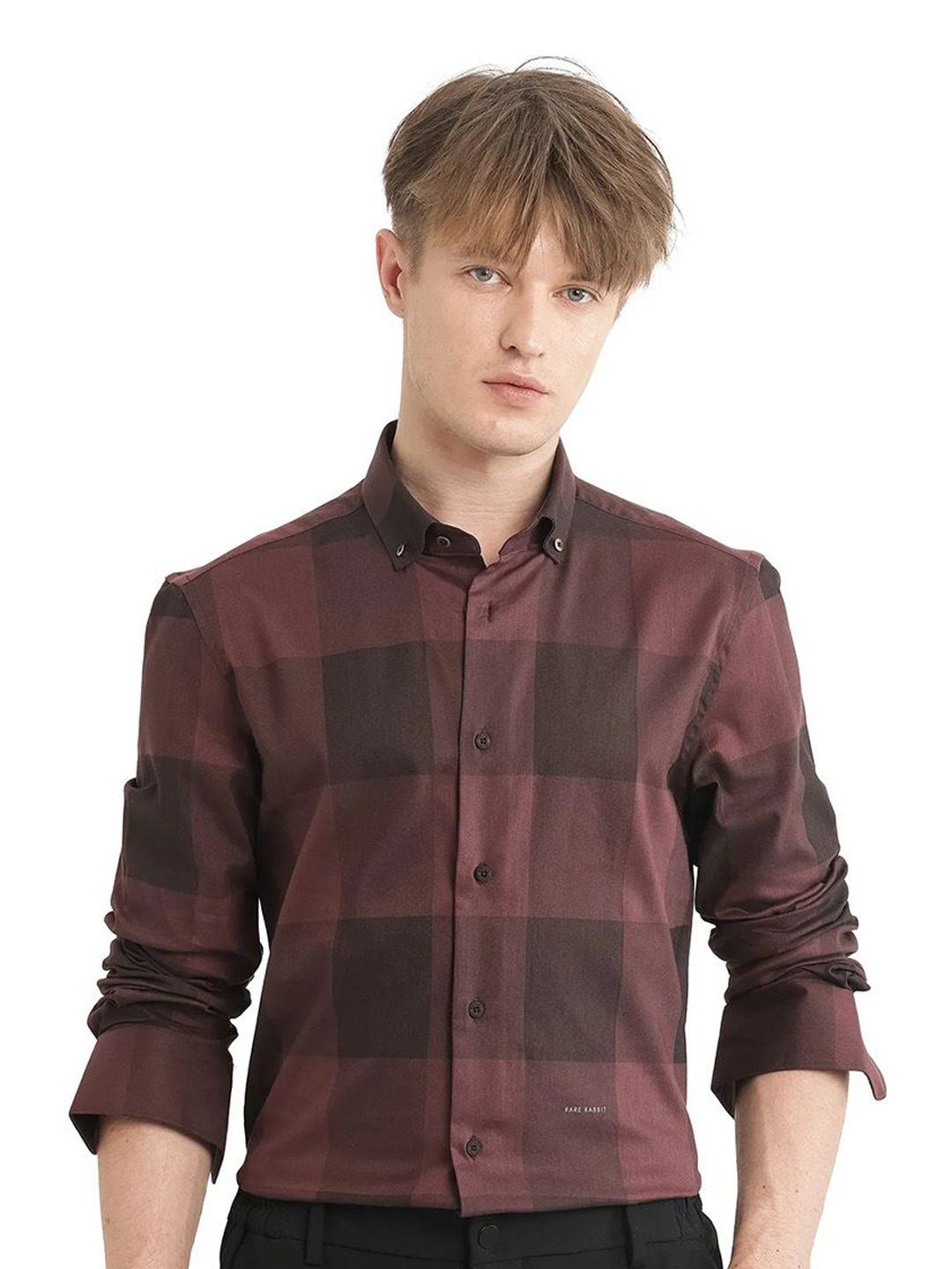 RARE RABBIT Men Comfort Opaque Checked Casual Shirt
