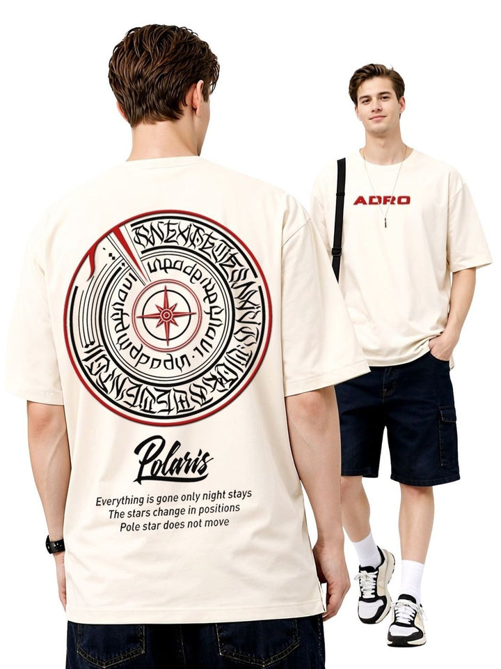 ADRO Men Printed Drop-Shoulder Sleeves T-shirt