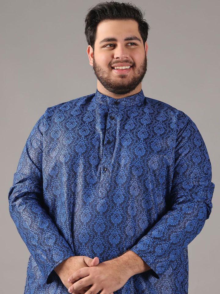 SOJANYA PLUS Size Ethnic Motifs Printed Band Collar Straight Kurta