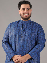 SOJANYA PLUS Size Ethnic Motifs Printed Band Collar Straight Kurta