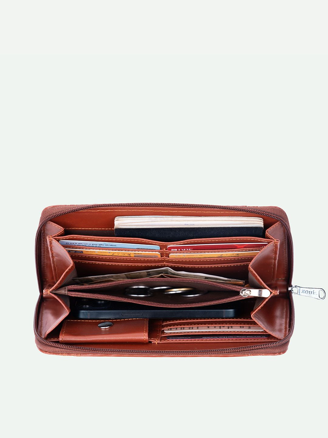 ZOUK Women Floral Printed Leather Zip Around Wallet