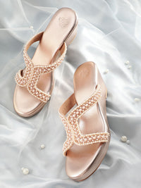 House of Pataudi Ethnic Embellished Wedge Heels