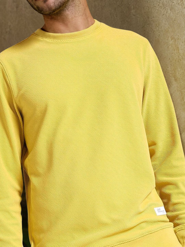 The Indian Garage Co Self Design Textured Long Sleeve Pullover Sweatshirt