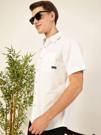 Thomas Scott Men Pure Cotton Premium Cutaway Collar Solid Cotton Slim Fit Casual Shirt