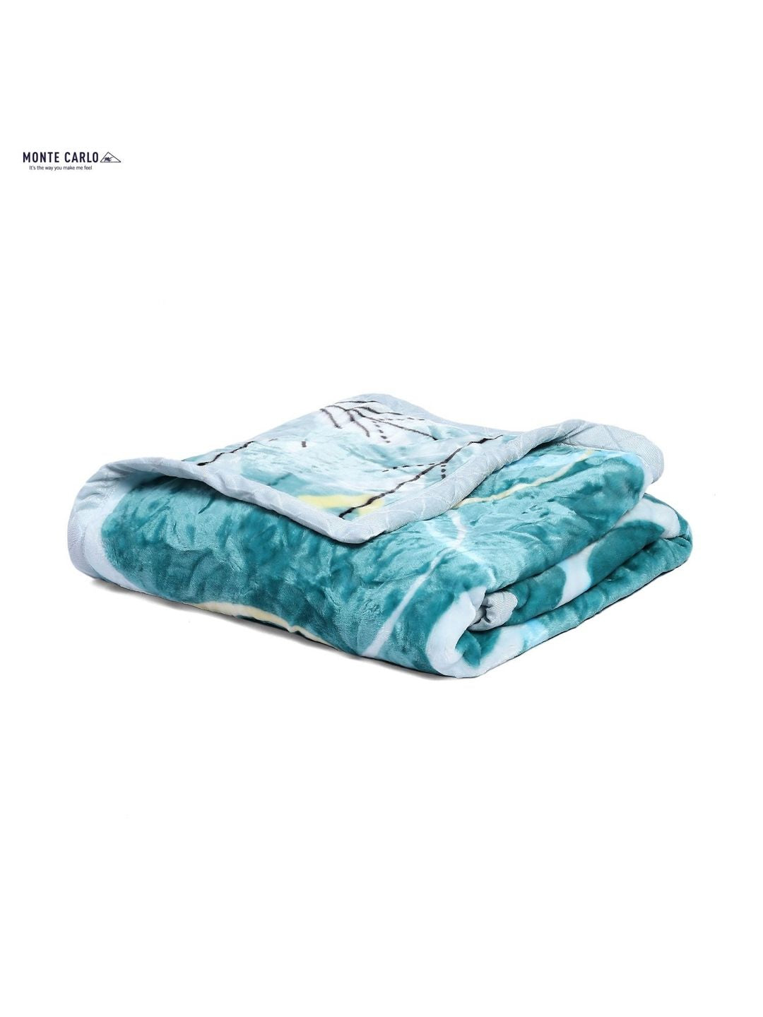 Monte Carlo Blue & Teal Abstract Mild Winter 500 GSM Single Bed Blanket
