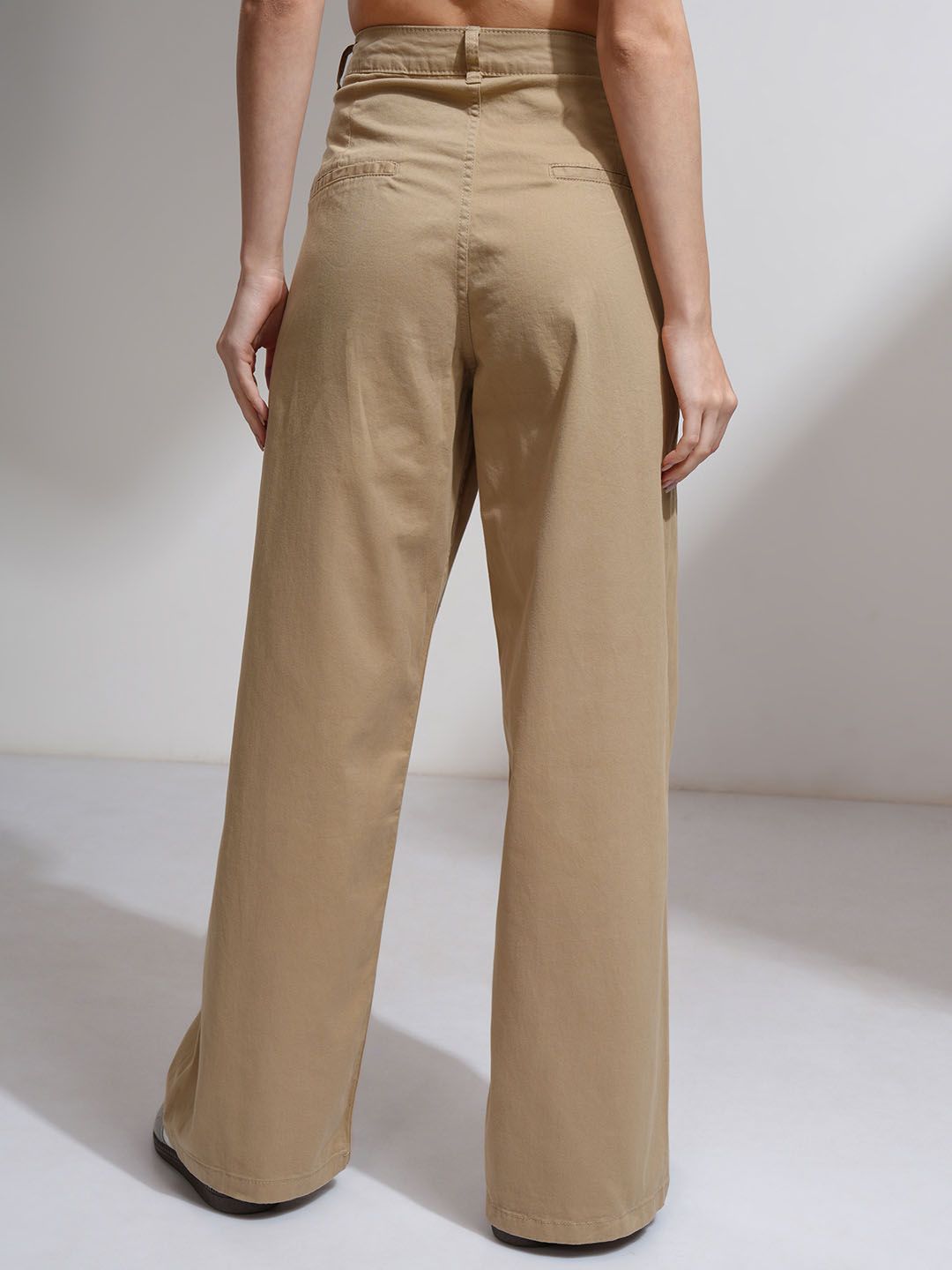 Street By Tokyo Talkies Women Regular Fit Mid-Rise Cotton Wide Leg Trouser