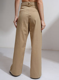 Street By Tokyo Talkies Women Regular Fit Mid-Rise Cotton Wide Leg Trouser