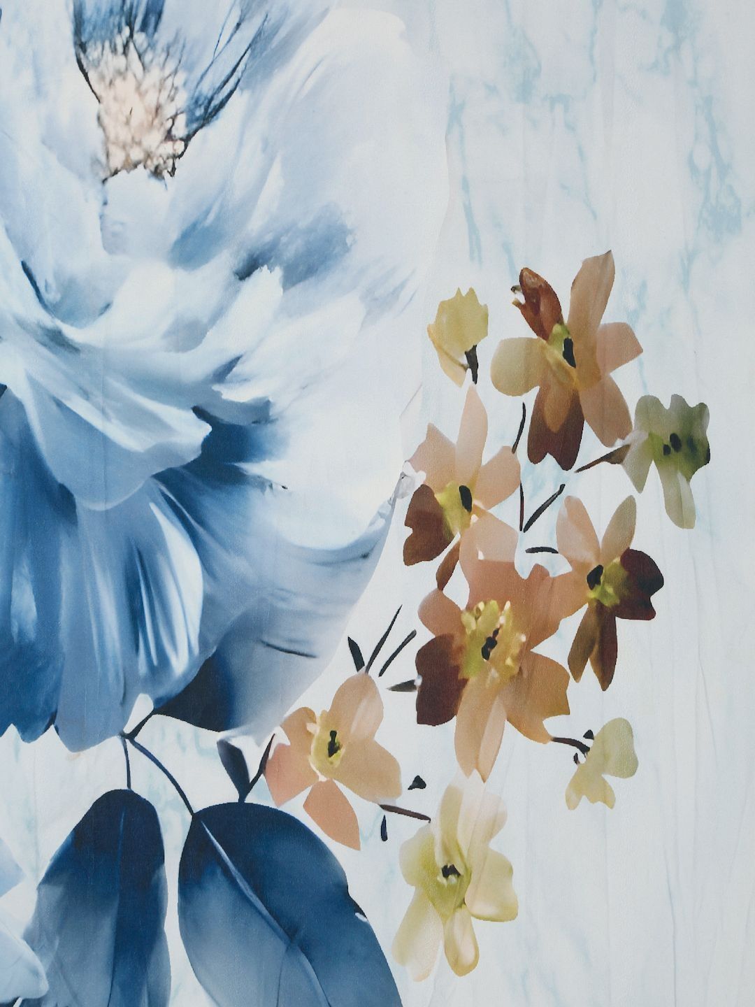 KLOTTHE Blue & White Floral Dilengkapi 400 TC Single Cadar 7D dengan 1 Sarung Bantal