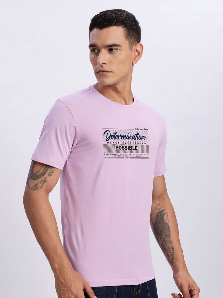 ADRO Men Typography Printed Round Neck Cotton T-shirt