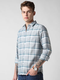 VASTRADO Men Classic Slim Fit Tartan Checks Opaque Checked Cotton Casual Shirt