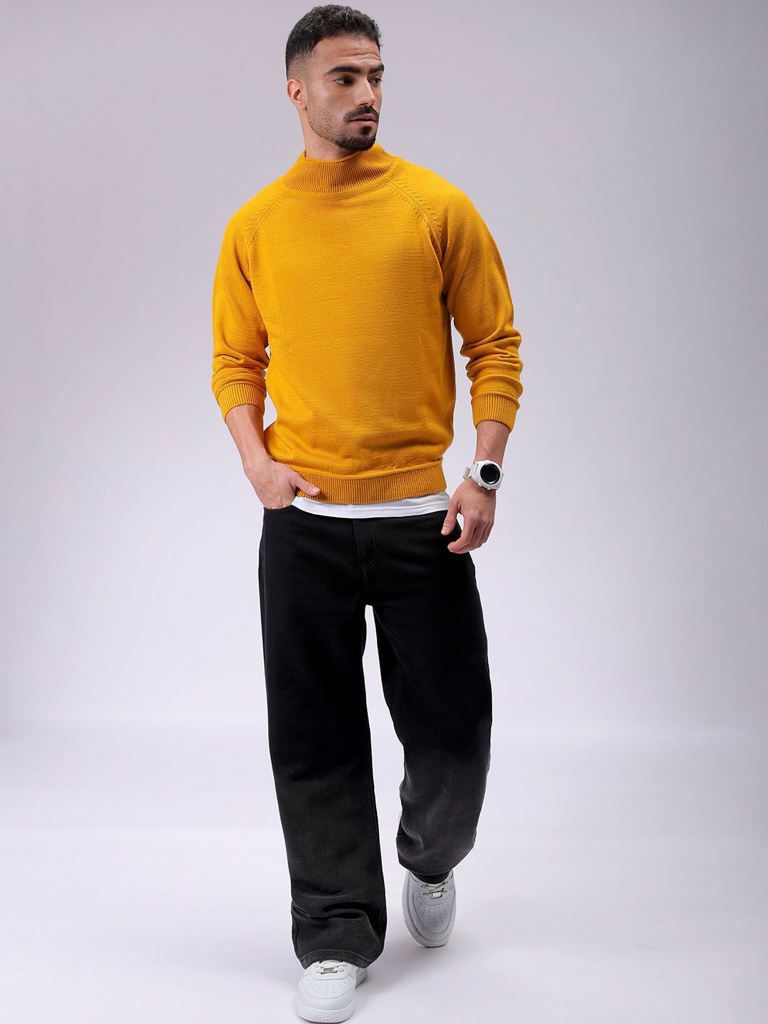 The Indian Garage Co Men Turtle Neck Pullover Sweater