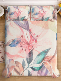 KLOTTHE White Floral Printed 400 TC Cadar King Superfine
