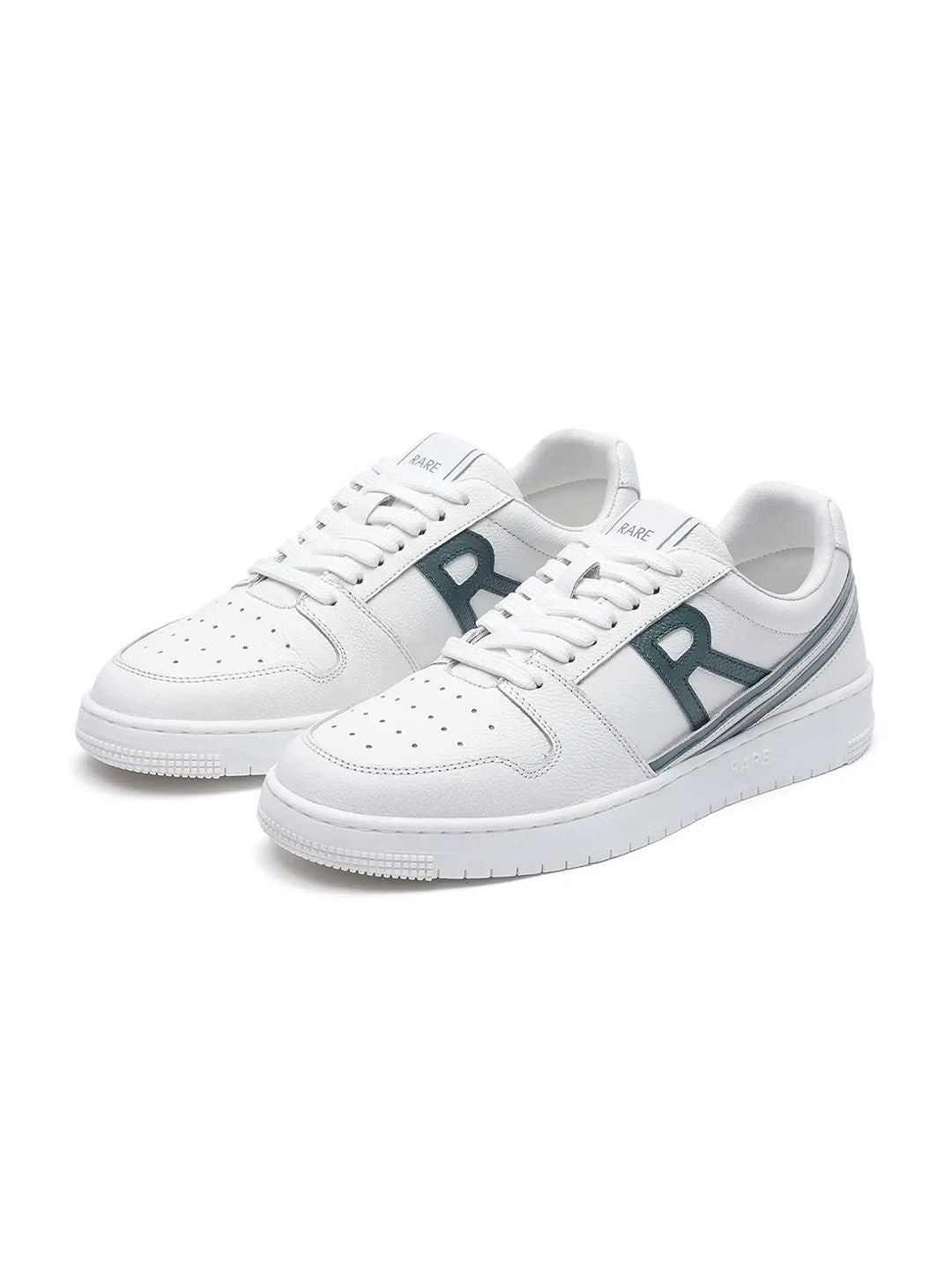 RARE RABBIT Men Adonis White Printed Leather Sneakers
