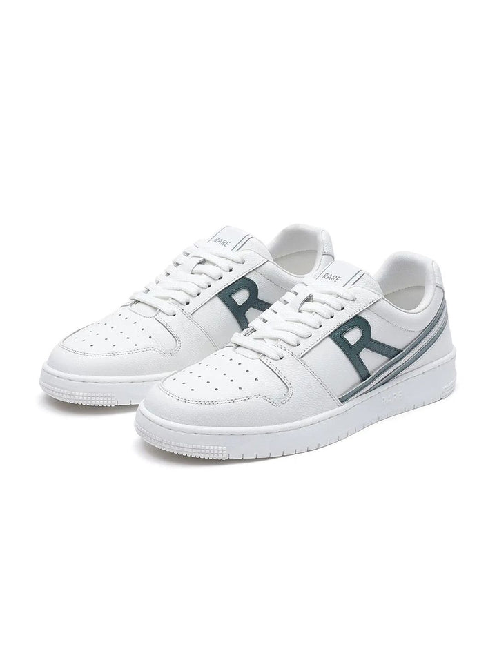 RARE RABBIT Men Adonis White Printed Leather Sneakers