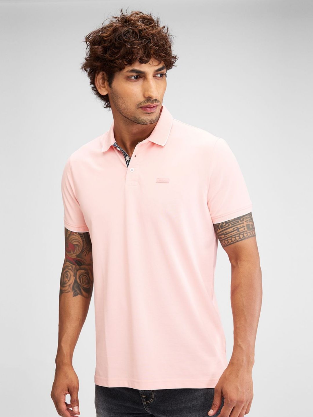 SPYKAR Men Polo Collar Pockets Slim Fit T-shirt