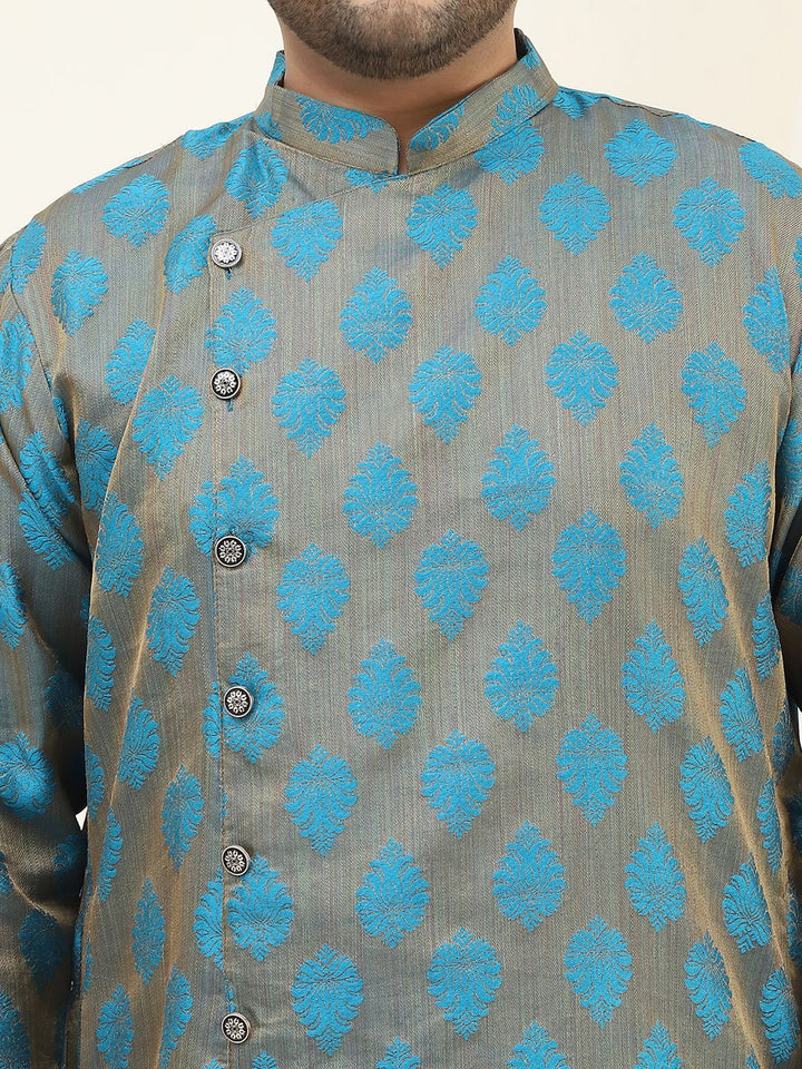 SOJANYA PLUS Plus Size Ethnic Motifs Thread Work Straight Kurta with Pyjamas