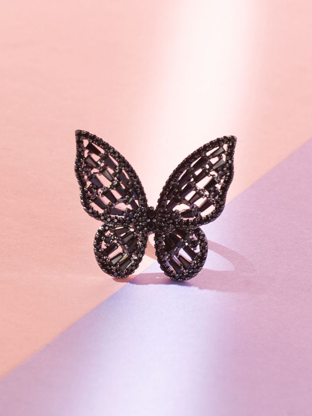 Cincin jari boleh laras keindahan hitam yang bergaya