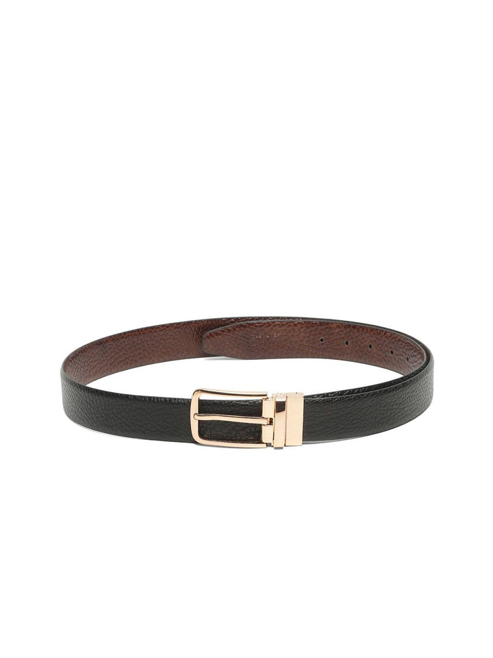 Teakwood Leathers Men Textured Leather Reversible Formal Belt