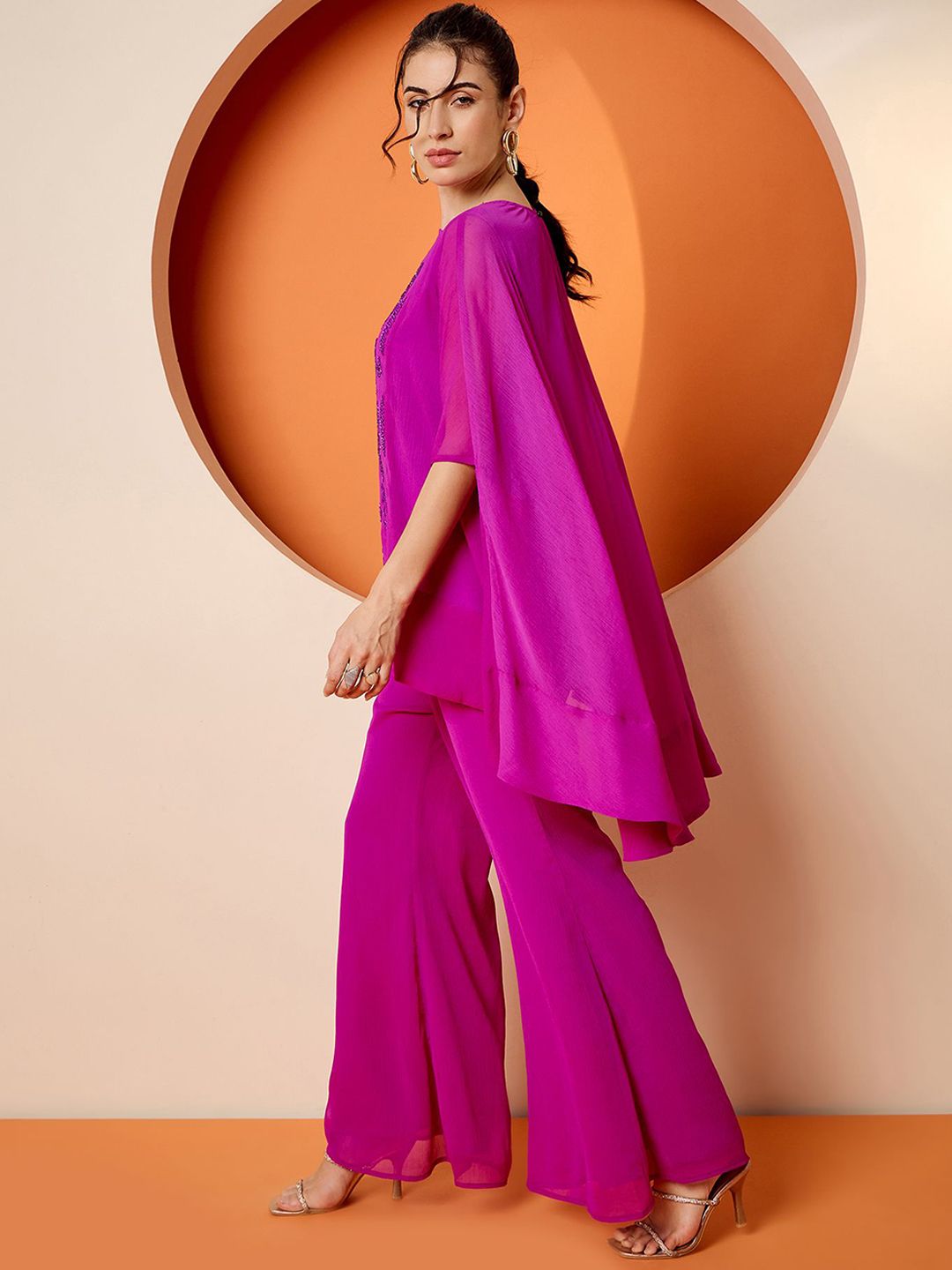 Antheaa Embellished Top With Trousers