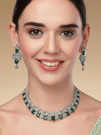 Set Perhiasan Stone Stone Stone Stone yang berlapis Perak Karatcart