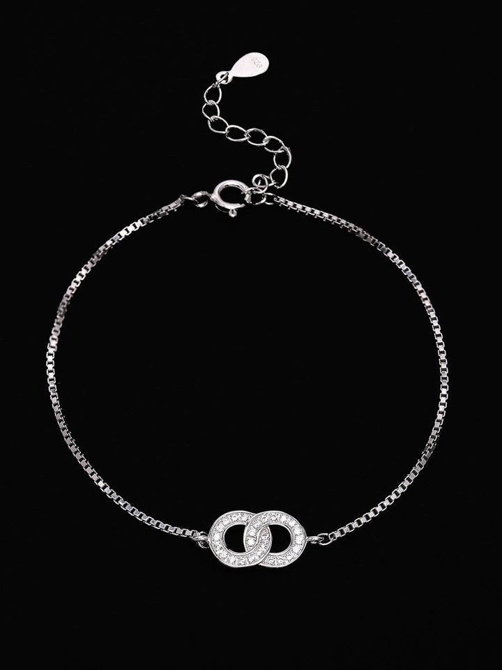 PANASH 925 Sterling Silver Gelang Pesona Cubic Zirconia Bersalut Rhodium