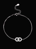 PANASH 925 Sterling Silver Gelang Pesona Cubic Zirconia Bersalut Rhodium