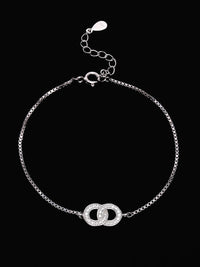 PANASH 925 Sterling Silver Gelang Pesona Cubic Zirconia Bersalut Rhodium