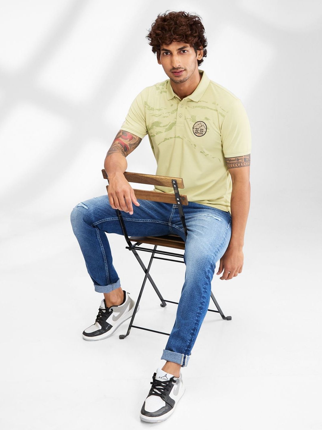SPYKAR Men Polo Collar Applique Slim Fit T-shirt