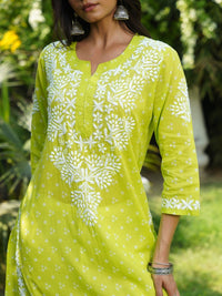 Rumah Chikankari Wanita Bercetak Cotton Chikankari Kurta