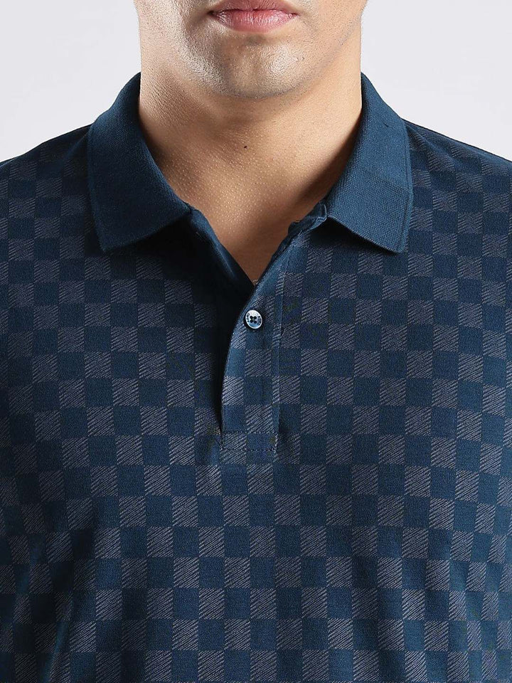 Baju-T Kapas Kolar Polo ADRO Berpetak