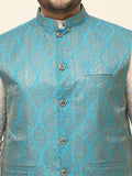 SOJANYA PLUS Lelaki Plus Size Printed Mandarin Collar Nehru Jaket