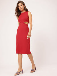 DressBerry Elegant Essence Cut-Out Midi Sheath Dress