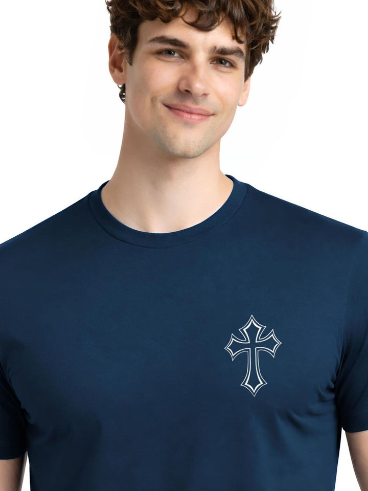 ADRO Men Printed Round Neck Short Sleeves Cotton T-shirt