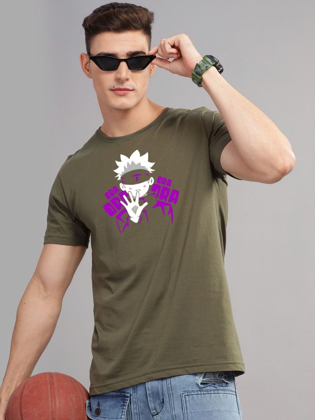 ADRO Men Printed Applique T-shirt