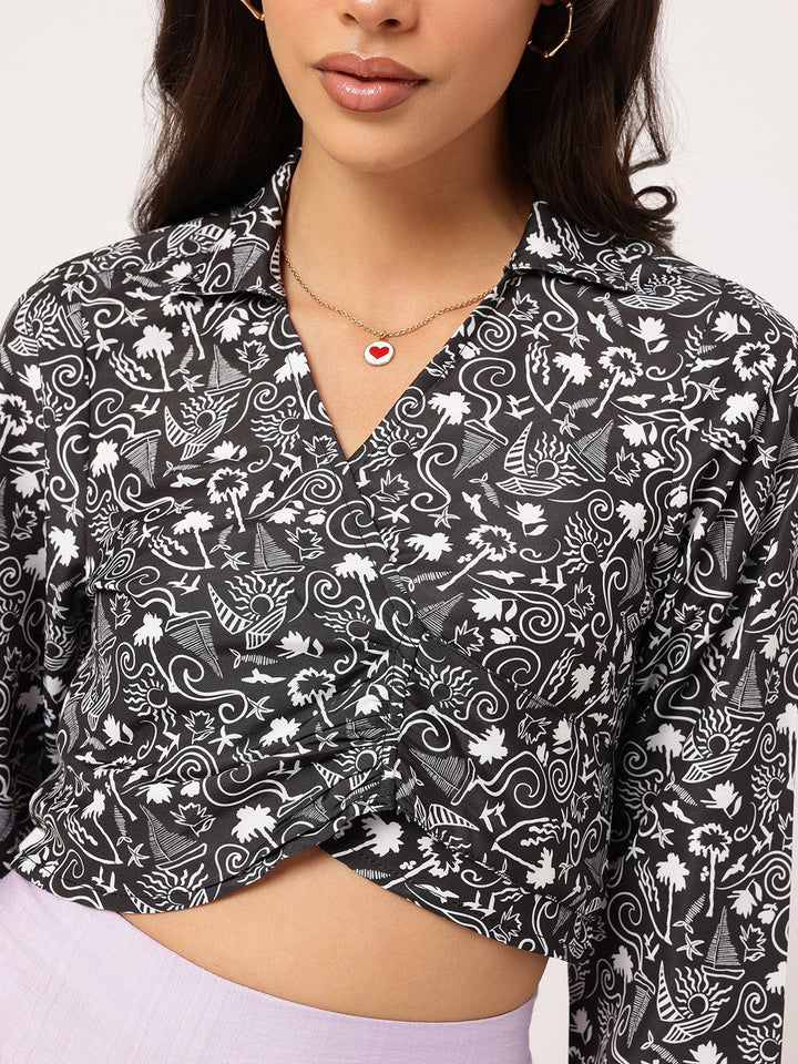 DressBerry Coastal Chic Wrap Crop Top
