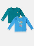 Nauti Nati Boys Pack Of 2 Bio Finish Typography Printed Round Neck Cotton T-shirts