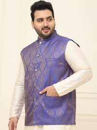 SOJANYA PLUS Men Printed Nehru Plus Size Jacket