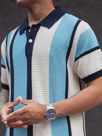 Powerlook Men Striped Polo Collar T-shirt