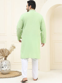 SOJANYA PLUS Woven Design Mandarin Collar Pure Cotton Straight Kurta with Pyjamas
