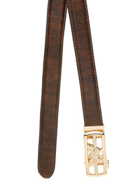 Tali Pinggang Kulit Bertekstur Wanita Kulit Kayu Jati