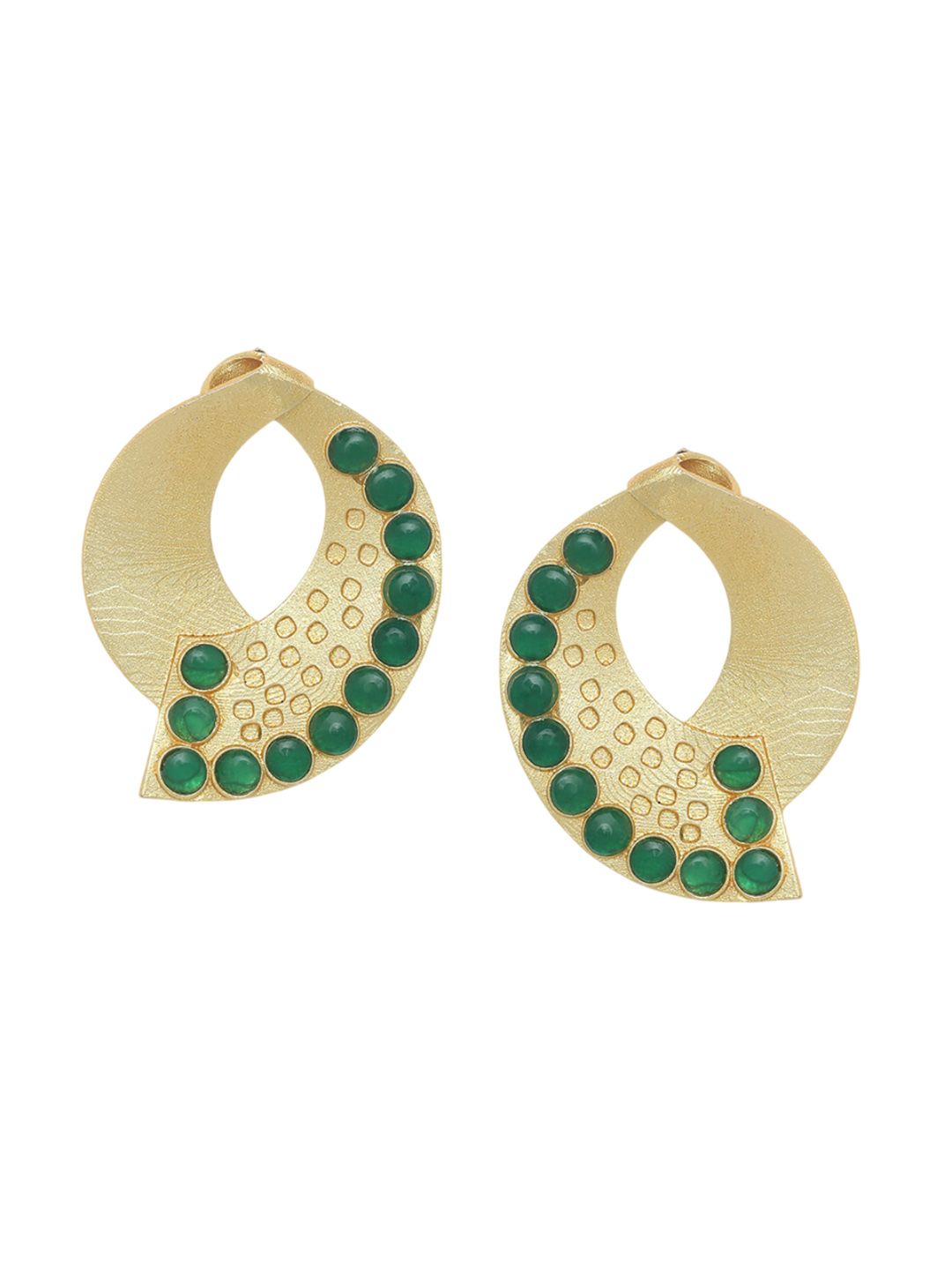 Anouk Gold-Plated Artificial Stones Studded Contemporary Studs
