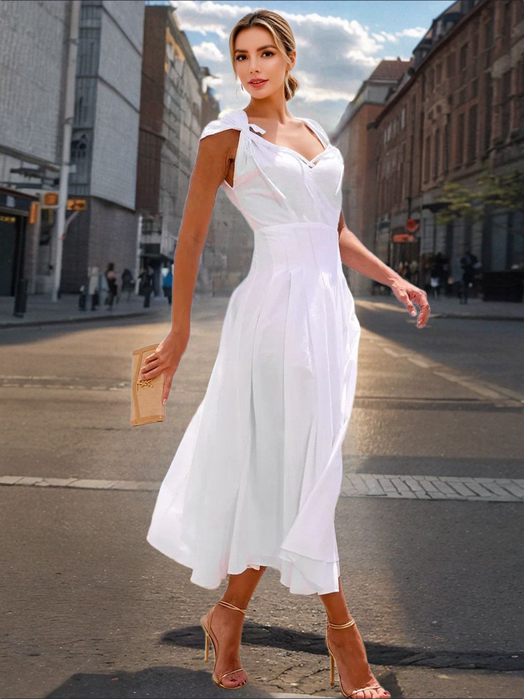 all about you Women Fit & Flare Midi Dress