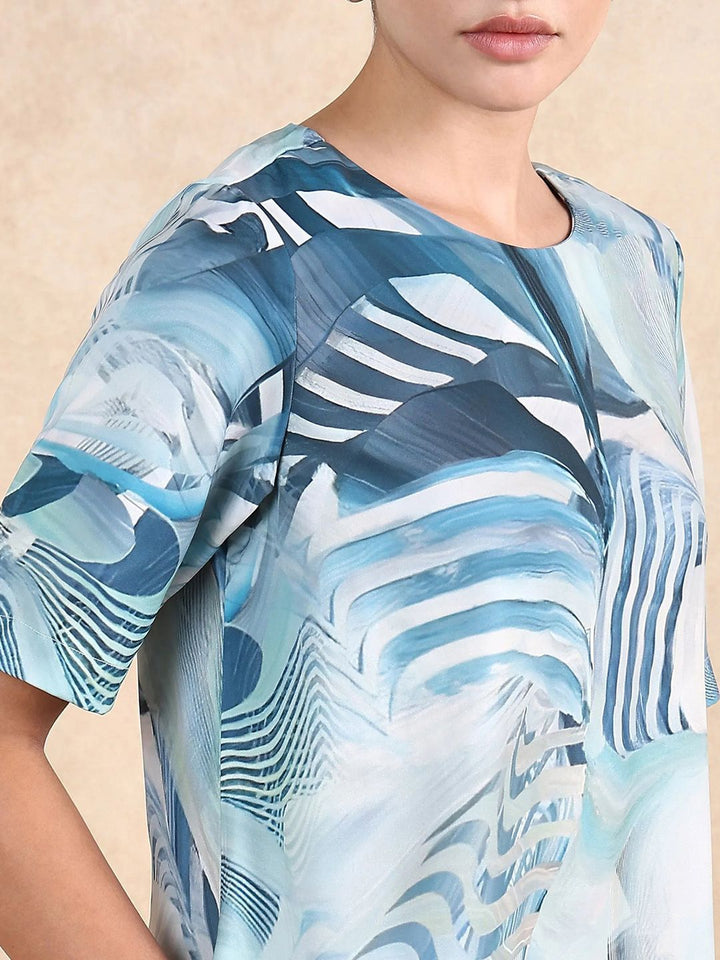 Rareism Women Abstract Printed A-Line Mini Dress