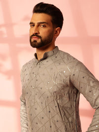 Anouk Men Embroidered Regular Mirror Work Pure Cotton Kurta with Pyjamas