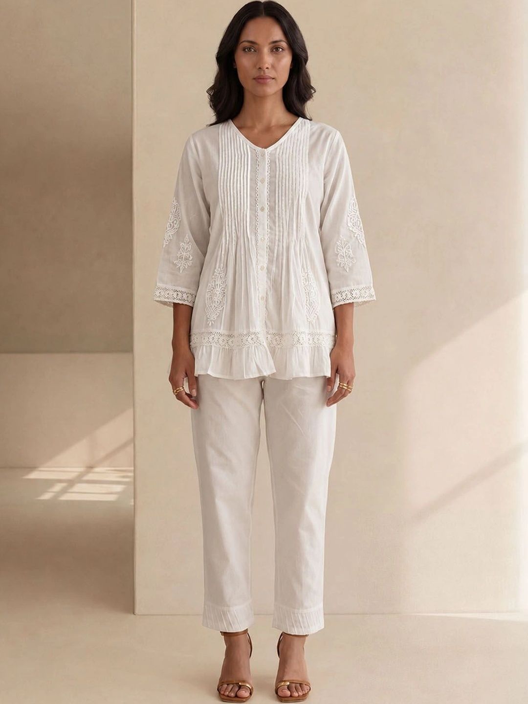 Baju Kasual Lurus Wanita House of Chikankari