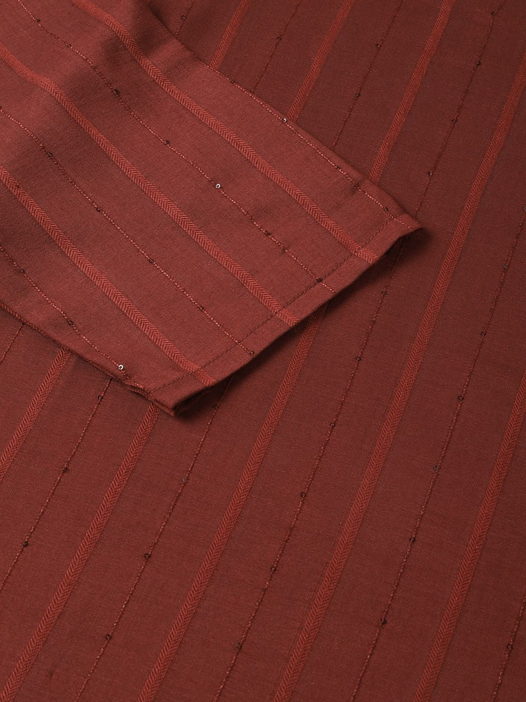 KALINI Striped Woven Design Straight Kurta with Trousers